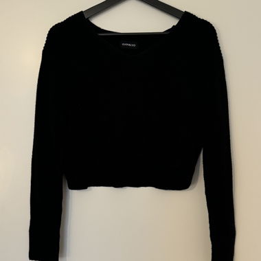 Pull court en maille noir