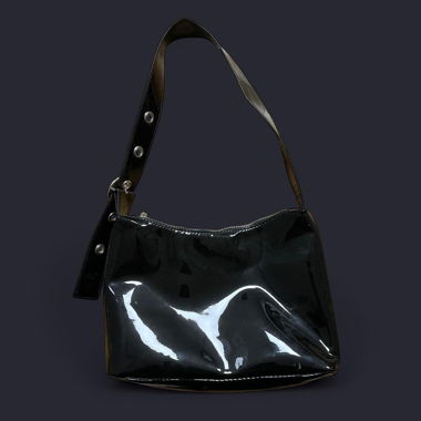 Black H&M patent leather shoulder bag