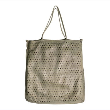 Caterina Lucchi Ledertasche Shopper Sterne - Grau
