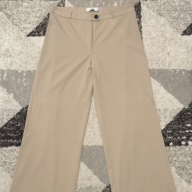 Beige wide-leg trousers, Bershka