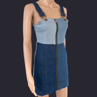 Robe courte en denim avec zip