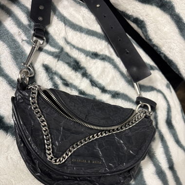 black textured bag