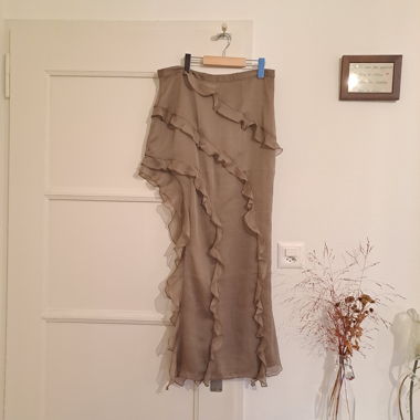 Taupe asymmetrical skirt