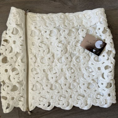 White Lace Zip Skirt