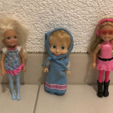 Set di 3 piccole bambole