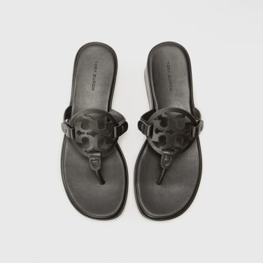 Sandales compensées noires Tory Burch