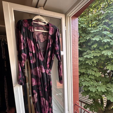 Purple wrap dress