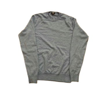 Blauer Rundhals-Pullover