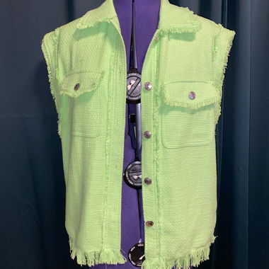 Sleeveless apple green vest