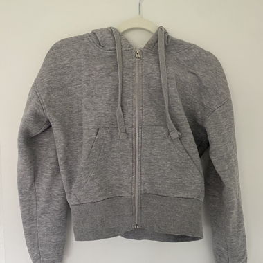 Grauer Zip-Hoodie XS
