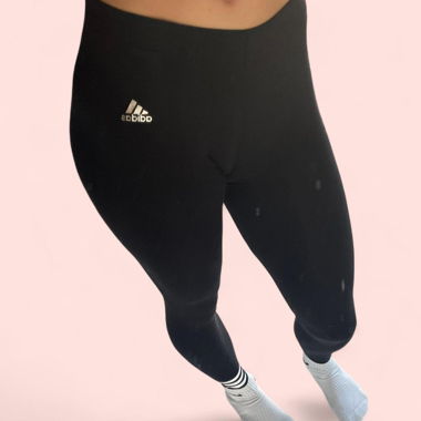 black adidas leggings with 3 white stripes