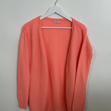 Cardigan in maglia corallo