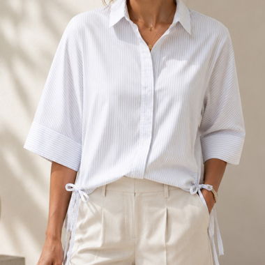 Chemise rayée Mango avec nœuds sur les côtés