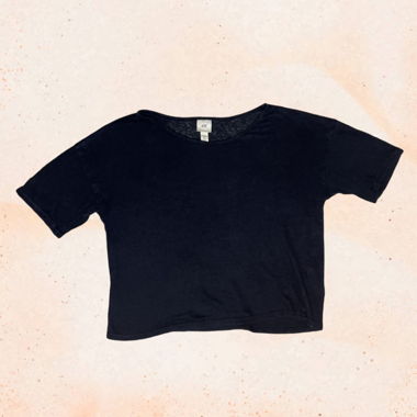 H&M - Navy Blue Linen Top - S