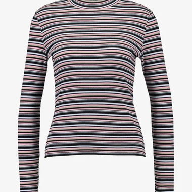 Maglia a maniche lunghe a righe in cotone