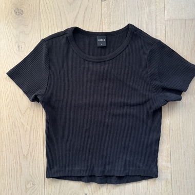 Top corto nero Zebra taglia S