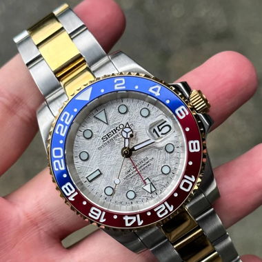 Seikmod Meteorite GMT–GMT Automatik–40mm–Zweifarbig Pepsi