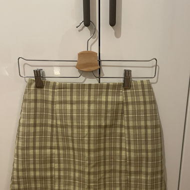 Green checked skirt