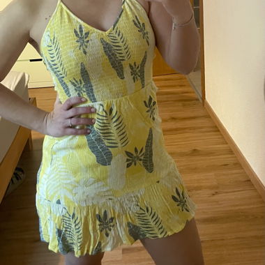 Short yellow backless dress - very little worn