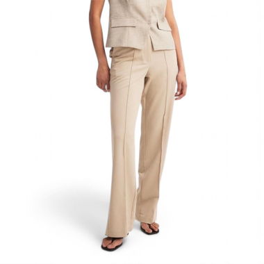 Pantaloni a gamba larga a vita alta color crema - Size 36