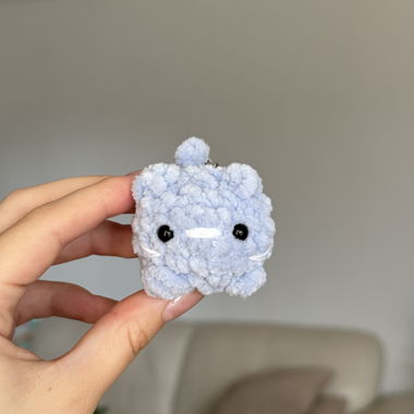 PORTACHIAVI PELUCHE GATTO ALL'UNCINETTO FATTO A MANO
