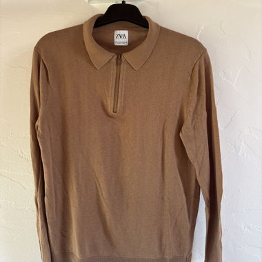 Zara Brown Polo Knit Sweater