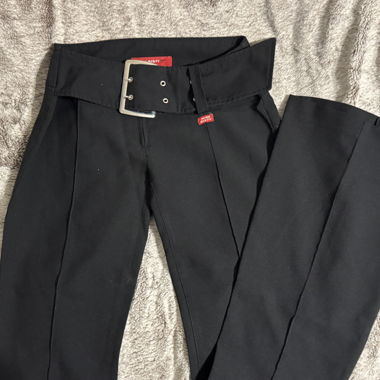 Pantaloni in tessuto Miss Sixty a vita bassa con cintura integrata, neri
