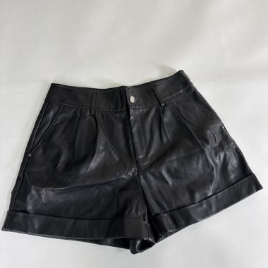 Black Faux Leather Shorts