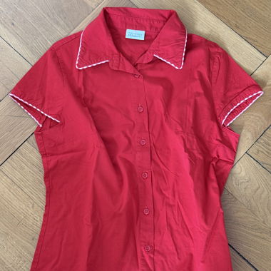 Camicia / Blusa rossa vintage maniche corte