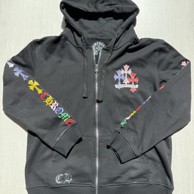 Schwarzer Chrome Hearts Reissverschluss-Hoodie