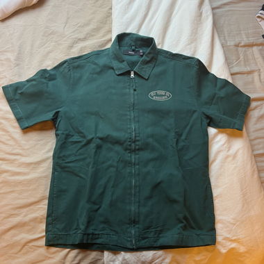 Bershka camisa verde maniche corte M con zip