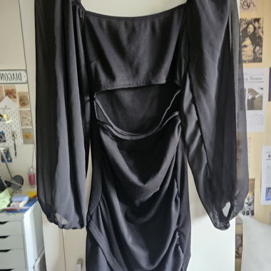 Black Dress with Puff Sleeves