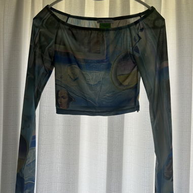 Sheer mesh crop top with exciting design