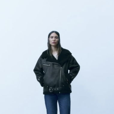 Double faced faux leather jacket from zara 