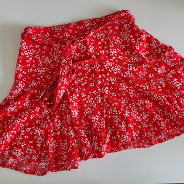 Gonna estiva rossa con fiori – Taglia S/M
