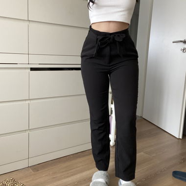 Schwarze Stoffhose