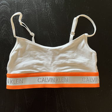 Bralette Calvin Klein blanc & orange néon