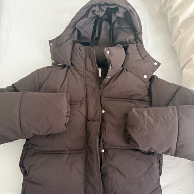 JDY braune Stepp-Winterjacke mit Kapuze