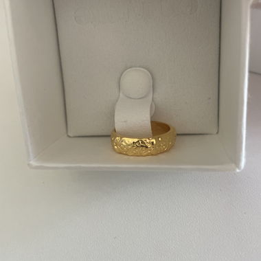 Bague dorée, acier inoxydable, taille 7