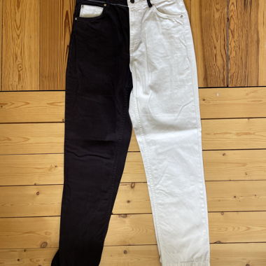 Black-and-white Straight Jeans