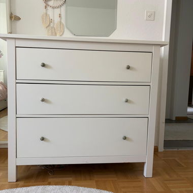 Comò bianco con 3 cassetti