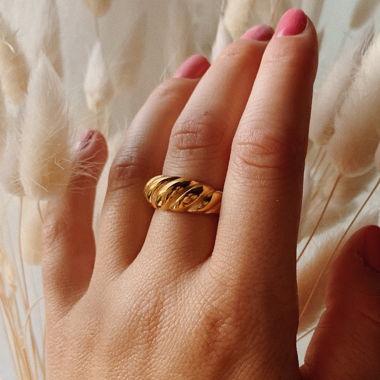Croissant Ring aus Edelstahl