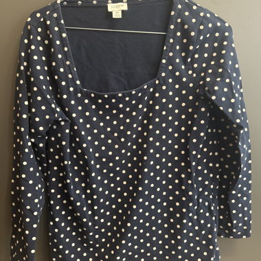 J.Crew-Pullover mit blauen Punkten, langärmlig
