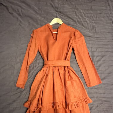 Terrakotta dress, Linnen, XS 