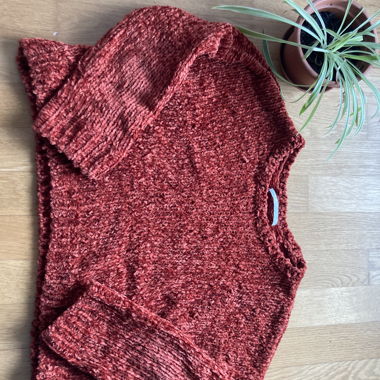 Red Velvet Knit Sweater