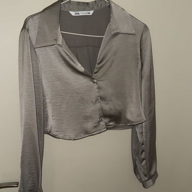 Zara Satin Crop Bluse