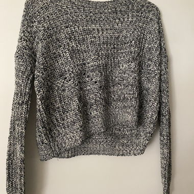 Black-and-white knitted sweater