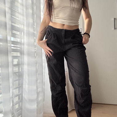 bershka parachute cargo pants