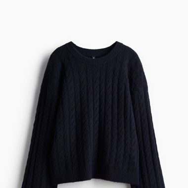 Blauer strickpullover damen