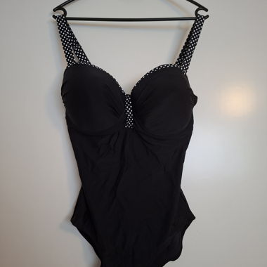 Schwarzer Badeanzug (Rockabilly Style) 80F